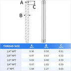ChillWaves 304 Stainless Steel Pipe Fitting, Nipple Cast Pipe 1" NPT Male x 1" NPT Male Thread 10" Length(250MM)(1-PACK)