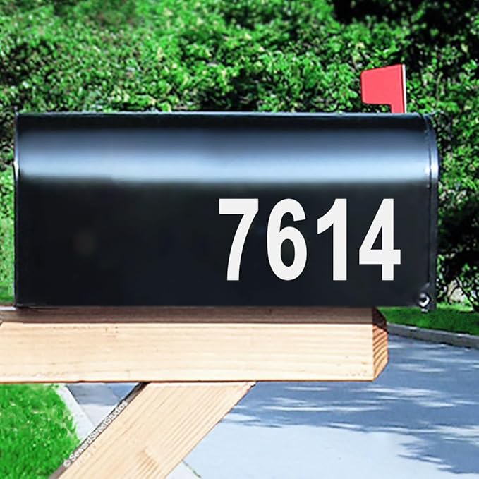Reflective Vinyl Mailbox Number Decals - Waterproof, Self-Adhesive, Classic Style (3" & 4")