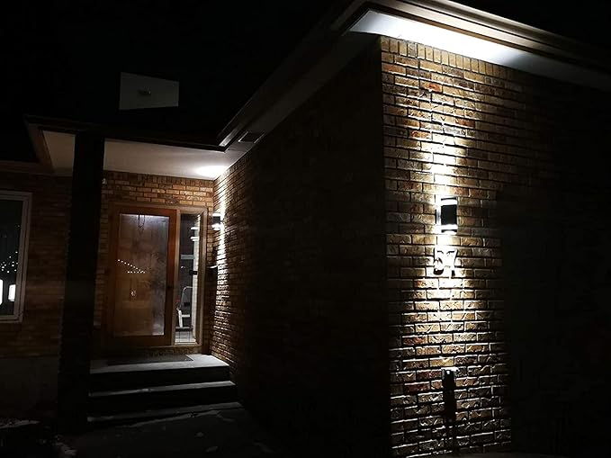 Porch Lights Outdoor Dusk to Dawn, Aluminum Outdoor Wall Light Fixture 6000K, Waterproof Wall Lamp Up and Down Lights Exterior Sconce Wall Lighting Fixture for House Doorway, ETL Listed