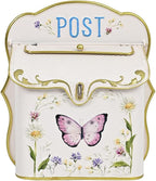 Mailbox Wall Mount Mailboxes for Outside Vintage Mail Boxes for House Outside Metal Drop Box Antique Style Nostalgic Charm Home Decorative Butterfly Pink