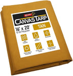 Mytee Products 16' x 20' Tan Canvas Tarp 12oz Heavy Duty Water Resistant