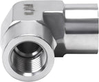 90 Degree Street Elbow - 1/4" NPT Female to 1/4" NPT Female Stainless Steel 304 Heavy Duty Forged Barstock Street Elbow Adapter Pipe Fitting (pack of 5)