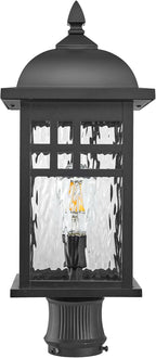 Outdoor Post Light Hard Wired Black Aluminum Pole Lights Outdoor 16 Inch Height Waterproof Column Lighting for Garden Pathway and Fence