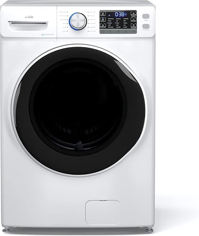 KoolMore FLW-5CWH Front Load 4.5 Cu. Ft Machine with Quiet Inverter Motor, Steam and Water Plus Functions, 20-Minute Quick, 12 Washing Cycles [120V], X-Large (27"), White