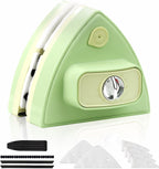 Double-Sided Magnetic Window Cleaner, Adjustable Magnetic Double Window Wiper, Equipment Cleaning Brush Tool, Suitable for 3-30mm Thickness of High-Rise and Automotive Glass Windows (1, Green)