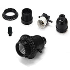 6 Pack Lamp Socket Replacement, Phenolic Medium Base Light Socket, E26 Screw Bulbs Edison Retro Pendant Lamp Holder, Lampshade Ring, 1/8 IP Thread Cap (Lamp Socket Push Off)