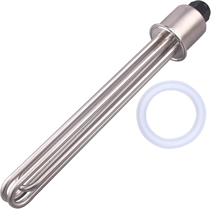 DERNORD 2 Inch Tri-Clamp 240V Water Heating Element Immersion U Type Electrical Brewing Boiler Heater (240V 9000W)