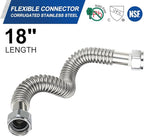 (Pack of 2) EFIELD 18-inch 3/4" FIP x3/4" FIP Flexible Stainless Steel Corrugated Hose Connector for Water Heater, Water Softener,(HOSE039)
