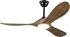 60 Inch Outdoor Ceiling Fans with Lights and Remote, 3 Blades Wood Propeller Rustic Grey Ceiling Fans, Quiet Noiseless DC Motor, for Farmhouse,Living Room,Bedroom,Indoor