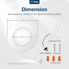 Amico 24 Pack 5/6 Inch LED Disk Lights, Dimmable Flush Mount Ceiling Disc Lights, 2700K/3000K/4000K/5000K/6000K Selectable, 12W Eqv 110W, 1050LM, Low Profile Surface Mount Ceiling Light, ETL&FCC