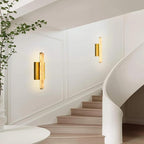 Alabaster Wall Sconces Set of Two, 15in Brass Alabaster Sconce, Modern Spanish Natural Marble Sconces Lights, Rectangle Gold Sconces for Bathroom Vanity Bedroom Living Room Staircases Hallway