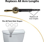 Korky 6021AM StrongARM Metal Tank Lever, Universal to Fit Front Angled Side Left and Right Mount Toilets, Polished Gold, Faucet Style
