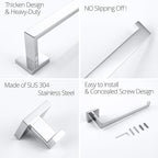 BAGNOLUX Bathroom Hardware Set 4 Pieces, Bath Towel Holder Set SUS304 Stainless Steel, Towel Bar Rack Set for Wall Mounted, Square Bathroom Accessories Set Fixture Heavy Duty Polished Chrome