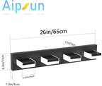 Aipsun Matte Black Bathroom Light Fixtures 4 Lights LED Modern Wall Light Over Mirror (White Light 6000K)