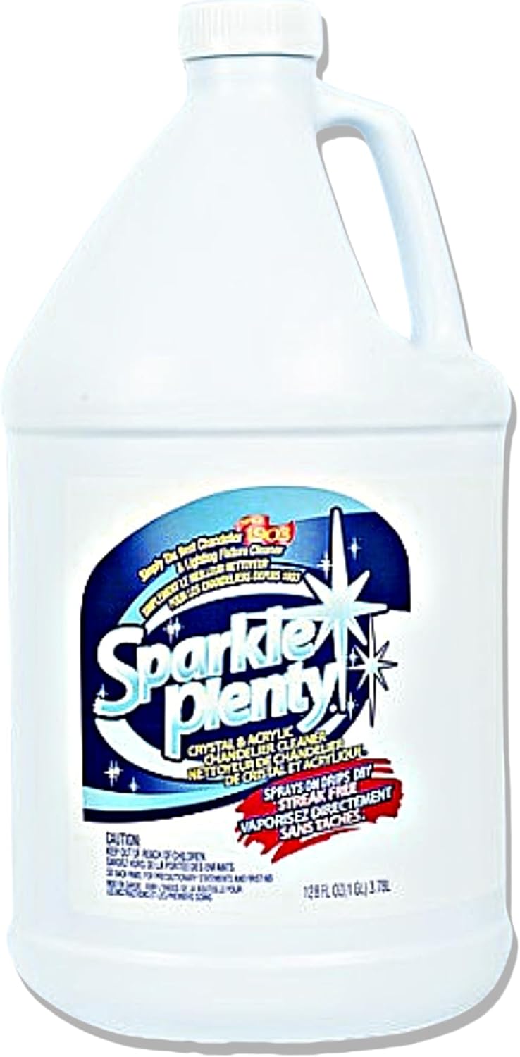 Sparkle Plenty Chandelier Cleaner Drip Dry Spray No Wipe -Dust Remover & Streak Free Glass Cleaner Spray for Chandelier Crystals &Window Screen Surface -Versatile Household Cleaning Supplies(1 Gallon)