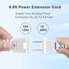 5Pack Extension Cord 10 FT, 2 Prong Power Cable for Indoor and Outdoor,US Male/Female Long Extension Cord for NEMA 1-15P to NEMA 1-15R