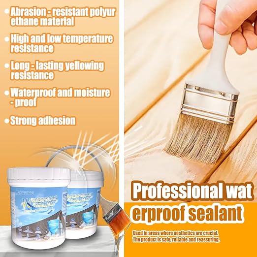 Waterproof Sealant, Transparent Waterproof Coating, Transparent Repairing Leak Adhesive, Suitable for Roof, Wall, Bathroom, Shower, Indoor and Outdoor, 35oz