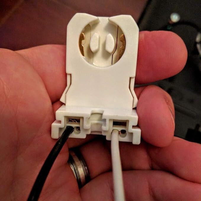 T8 LED Fluorescent Tube Lamp Holder Tombstone, Non-shunted Turn-Type G13 Base, Medium Bi-Pin Socket, for LED Fluorescent Tube Replacements Turn-Type Lampholder Pack of 20