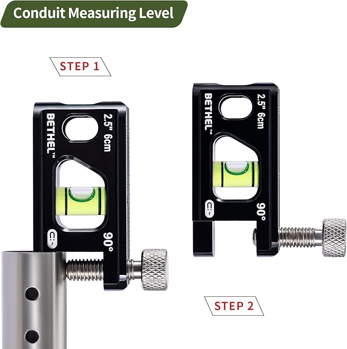 BETHEL 2.5 Inch Magnetic Torpedo Level with V-Groove & Magnetic Rails, Aluminum Alloy Pocket Bubble Level for Pipes, Conduits, and Metalworking