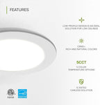 ASD 6 Pack LED Recessed Lighting 4 Inch 9W, 5 CCT 2700K-5000K CRI90+, IC Rated Ultra Thin Dimmable Ceiling Lights with J Box, Canless Wafer Downlight, Round Slim Panel Light, Energy Star ETL, White