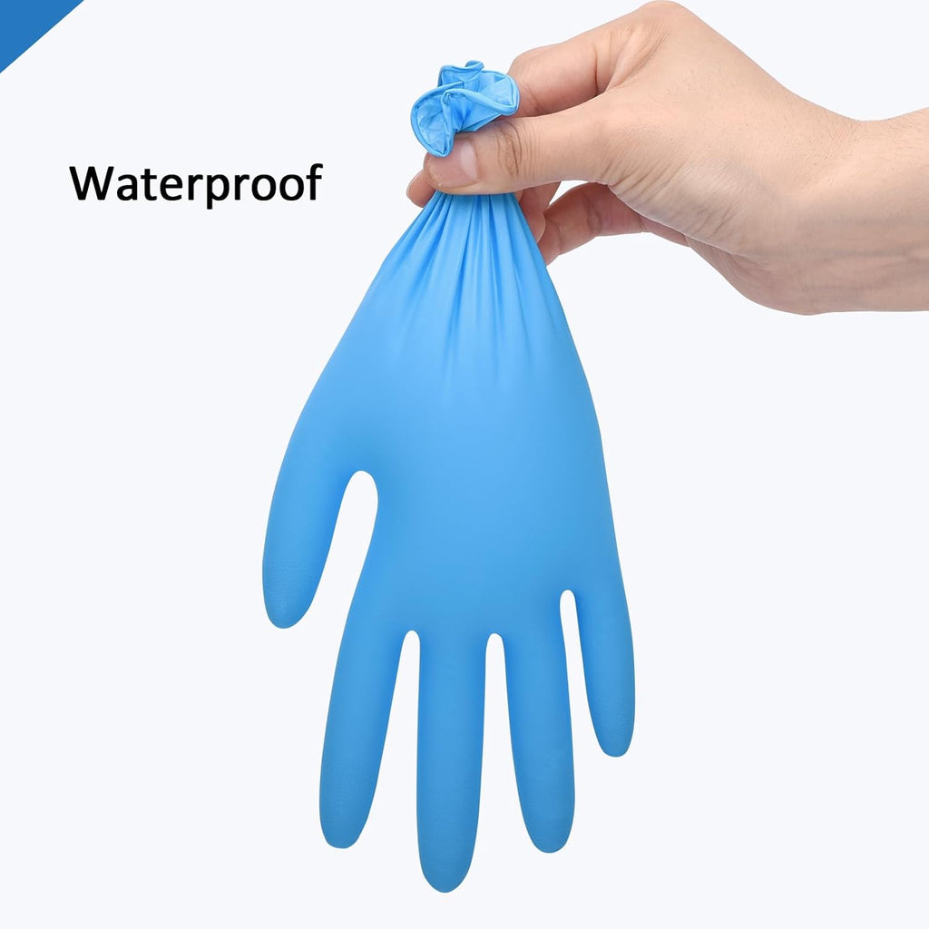 Schneider Nitrile Exam Gloves, Small, Box of 100, Heavy Duty Disposable Gloves, Textured, Latex Free, Food Safe, Industrial Gloves for Medical, Cleaning, Cooking, Blue