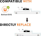 F8T5 T5 LED Bulbs 12 Inch, G5 5W 3000K 685lm, LED Replacement for Fluorescent Tubes, Warm White, Plug-and-Play, Pack of 4