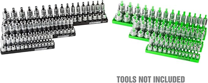 OEMTOOLS 22233 Tool Storage Organizer for SAE and Metric Socket, 6PC Socket Organizers for 1/4", 3/8", and 1/2" Drive Sockets, Optimize Toolbox Organization