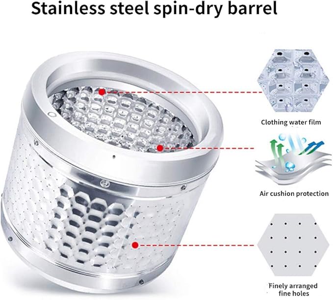 Waterjoy Portable Washing Machine, 13lbs Capacity Twin Tub Mini Washer and Dryer Combo for Apartments, Dorms, RVs, Black and White