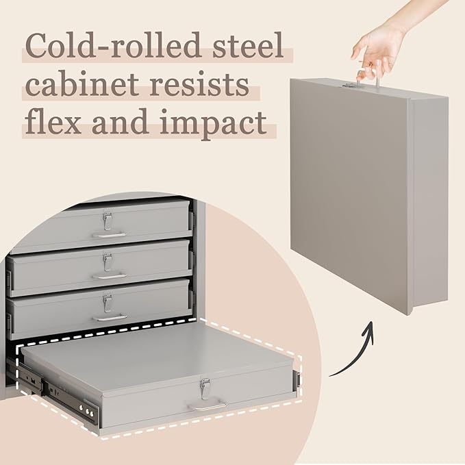 Steel Compartment Box Slide Rack, 4 Divider Scoop Boxes, Cold-Rolled Steel, 20" L x 15.75" W x 15" H, Carry-on Tool Box, Gray — Small Parts Organizer for MRO, Shop & Garage