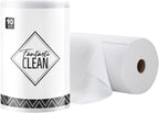 Fantasticlean Microfiber Cleaning Cloth Roll -90 Pack, Tear Away Microfiber Towels, 12" x 12", Reusable, Washable, Scratch Free, Ultra Absorbent Dishcloth for Car, Home Supplies, Pet, Kitchen (White)