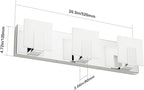 Aipsun 3 Lights Modern LED Vanity Light for Bathroom Frosted White Acrylic Chrome Up and Down Bathroom Wall Light Fixtures Over Mirror(White Light 6000K)