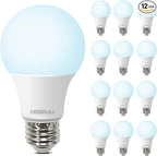 LED Light Bulbs Daylight 5000K, 60 Watt Equivalent LED Bulbs, A19 Standard Bulbs, 800 LM, 15000 Hours, E26 Base, Non-Dimmable, 8W White LED Bulbs for Bedroom Living Room, 12 Pack