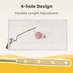 iFealClear Polished Gold Universal Side Mount Toilet Tank Flush Lever Replacement, Toilet Handle Replacement Kit with Stainless Steel Flapper Chain, Solid Brass Angle Mount Toilrt Trip Lever