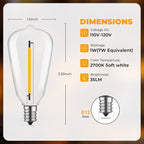 36 Pack LED ST38 Replacement Bulbs, 1 Watt E12 LED Bulb 2700K Warm White, Vintage Dimmable Shatterproof Bulbs for Indoor Outdoor Patio Garden String Lights, Dimmable