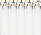 LUXRITE F32T8/865 32W 48 Inch T8 Fluorescent Tube Light Bulb, 6500K Daylight, 2800 Lumens, G13 Medium Bi-Pin Base, LR20735, 10-Pack