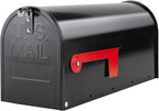 Mailboxes for Outside, Galvanized Steel Medium Black Metal Mailbox, 20 x 8.7 x 6.7 Inches