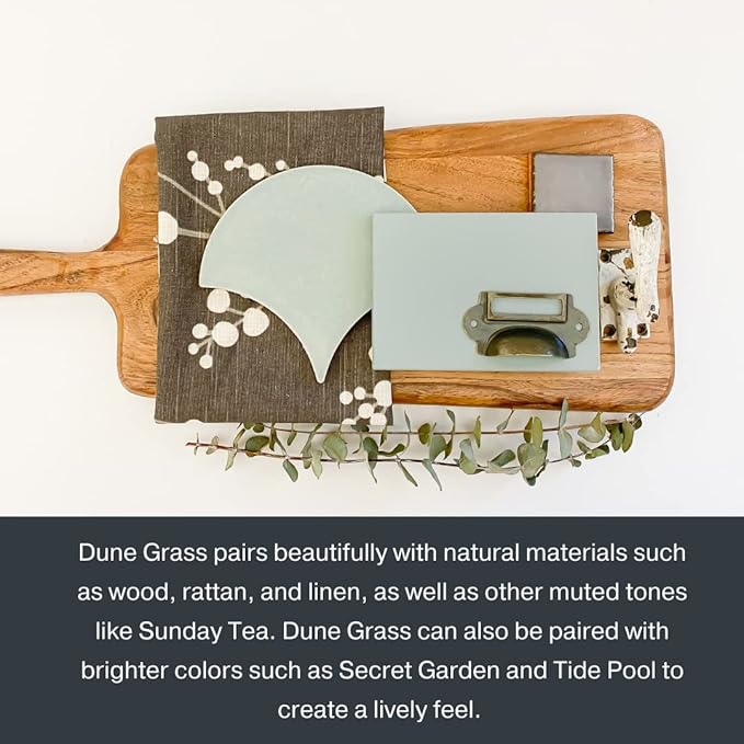 Country Chic All-in-One Chalk Paint for Furniture, Cabinets, Home Decor, Eco-Friendly, Matte Finish, Built-In Primer & Top Coat for Wood, Metal - Dune Grass (Green) - 8 oz (237 ml)