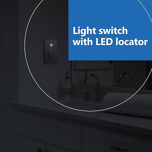 LIDER Minimalist Design Matte Finish Lighted Double Switch, Combination Frameless Decorator Switch with Locator Light, Ground Terminal, Single Pole, 15A 120-277V, UL Listed, LCS2-1P-NK, Nickel