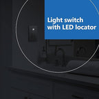 LIDER Matte Finish Lighted Double Switch with Screwless Wall Plate, Combination Frameless Decorator Switch with Locator Light, Ground Terminal Single Pole, 15A 120V, UL Listed, Nickel, 2 Pack