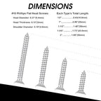 100 PCS #10X2 Stainless Steel Phillips Flat Head Wood Screws,Stainless Steel 18-8 A2(304) Screw,Home Screw Kit by QISHENG