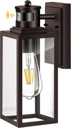 VIANIS Motion Sensor Outdoor Wall Lights, Oil-Rubbed Bronze Dawn to Dusk Exterior Garage Light Fixtures, Aluminum Outside Porch Lights for House Wall Mount, Modern Outdoor Sconce Wall Lantern Lamps