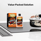 3-in-1 Cooktop Cleaner Kit (8.8 Oz Cooktop Cleaner + Scrubbing Pad + Scraper), Stovetop Cleaner for Electric Top Stoves, Ceramic Cooktops & Fireplace Glass, Remove Burned on Food, Grease