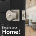 Mega Handles SUANA Entrance Door Knob for Entrance, Bedroom and Bathroom, Reversible Heavy Duty Design Door Knobs, Fits All Standard Door Sizes, Screws Included - Satin Nickel (1 Pack)