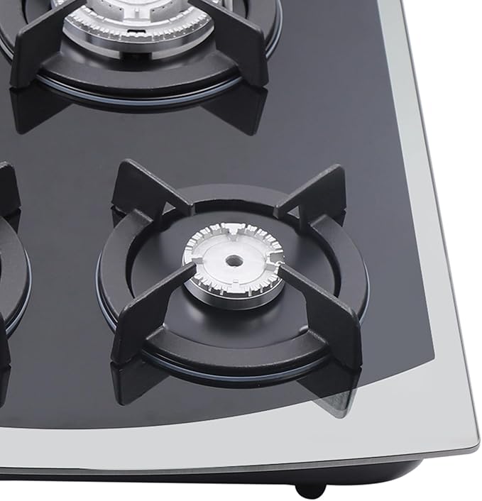5 Burner Built-in Stainless Steel Gas Stove Top,30 Inch Gas Cooktop LPG/NG Gas Cooktop with 5 Adjustable Hob Burners for Commercial Household