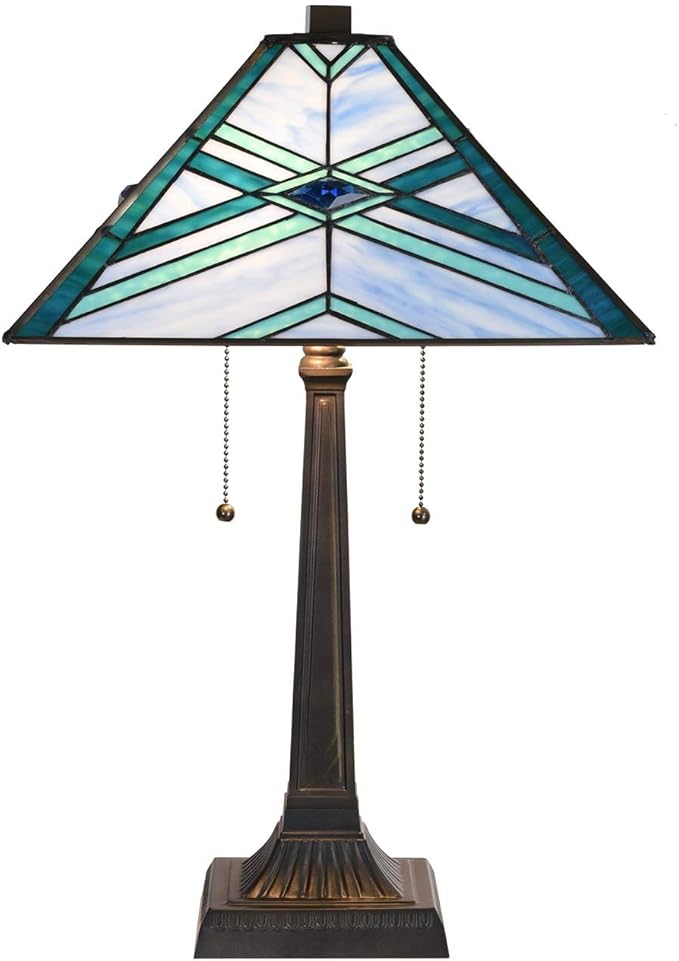 Bieye SS038 Lampshade Support with Finial for Tiffany Style Stained Glass Floor Lamp Table Lamp (G3/8 110mm Square)
