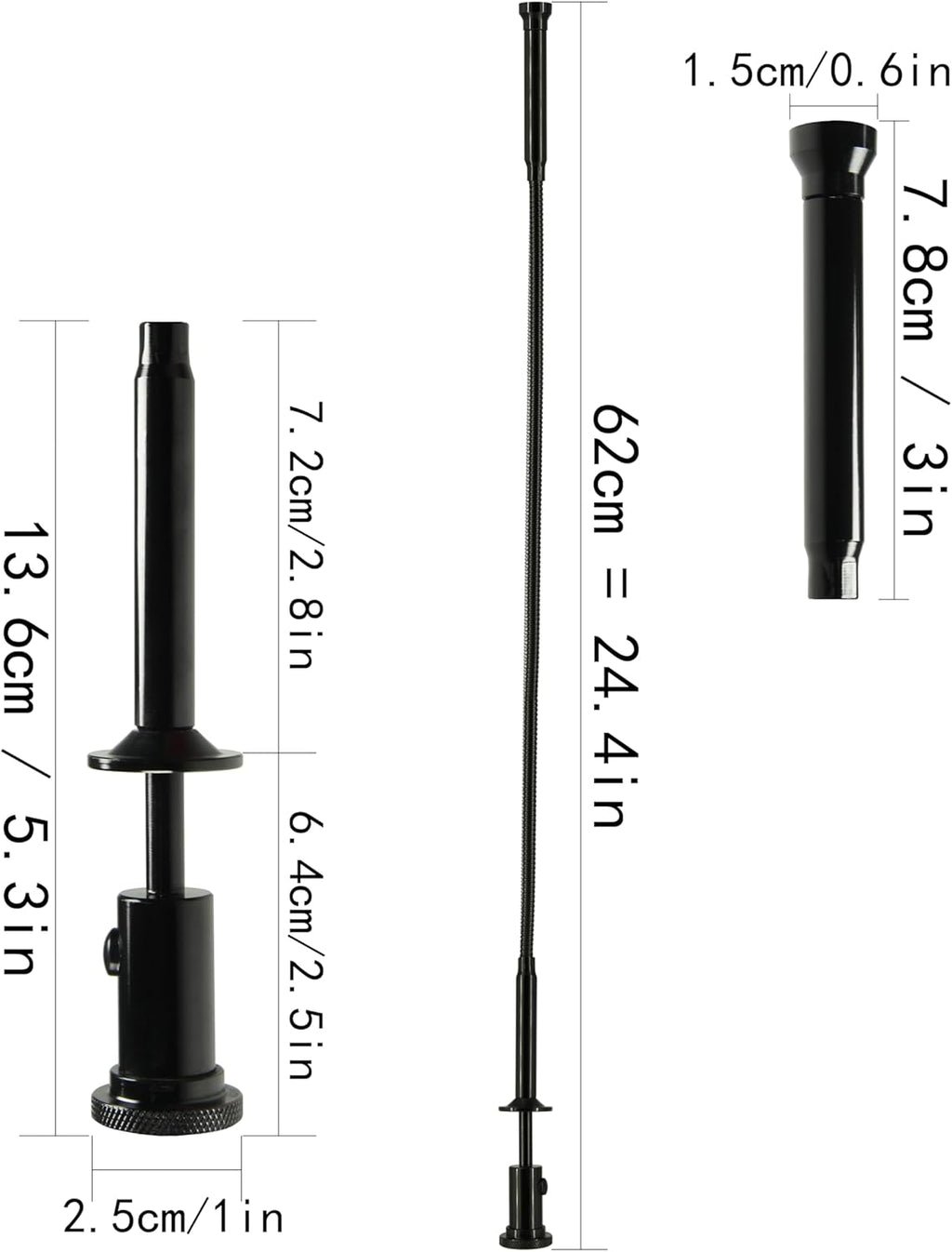 24.4 in Claw Grabber Tool,Bendable Hose Reacher Pickup with LED Light,4 Claw Picking Tool for Garbage Litter Pick Home Sink Drain and Metal Small Items. (Black)