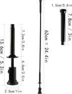 24.4 in Claw Grabber Tool,Bendable Hose Reacher Pickup with LED Light,4 Claw Picking Tool for Garbage Litter Pick Home Sink Drain and Metal Small Items. (Black)