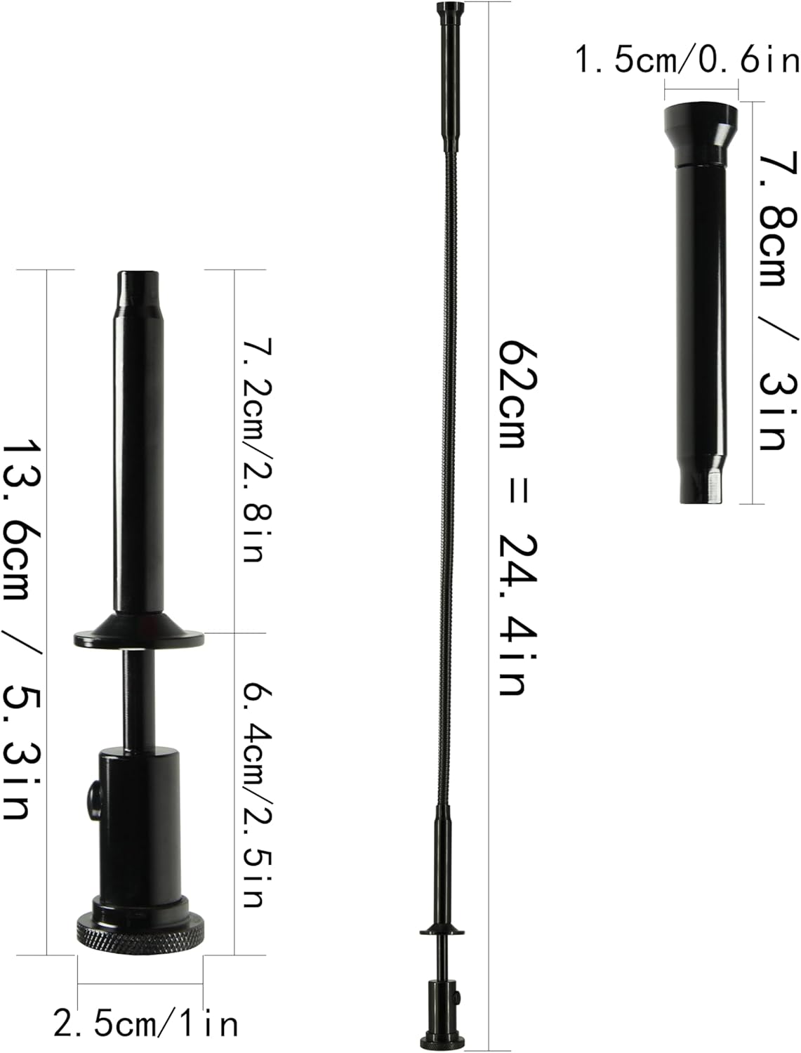 24.4 in Claw Grabber Tool,Bendable Hose Reacher Pickup with LED Light,4 Claw Picking Tool for Garbage Litter Pick Home Sink Drain and Metal Small Items. (Black)