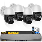 4K PT PoE Outdoor Wired Security Camera System Home Wired Cameras Video Surveillance