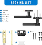 Amerdeco 6 Pack Matte Black Door Handles Interior,Knurled Privacy Door Handles with Lock,Heavy Duty Black Door Lever for Bedroom or Bathroom,Reversible Keyless for Left Right Handed Doors AM0027